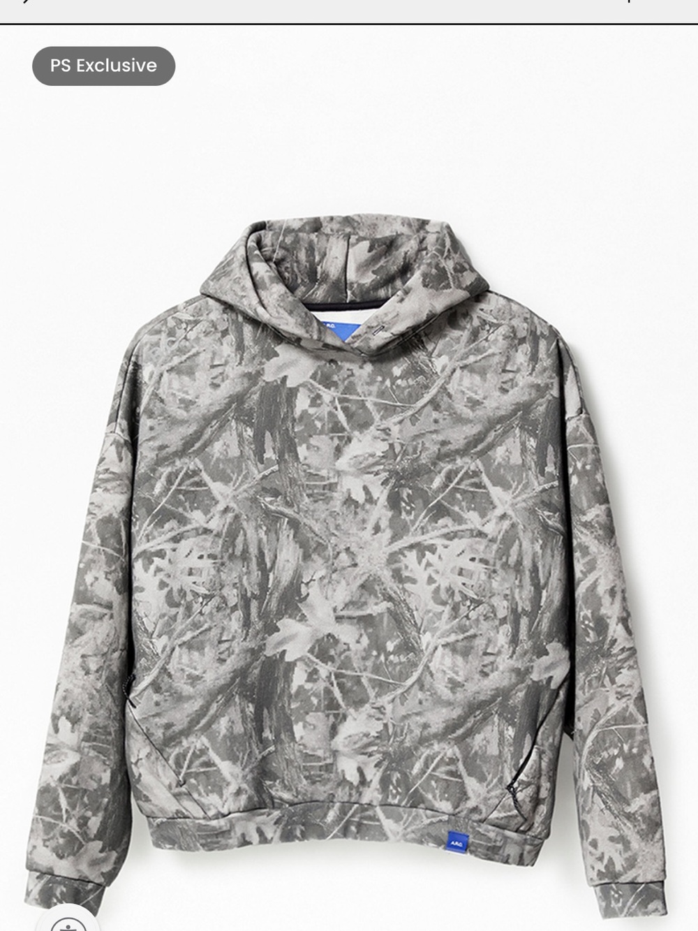 A.R.C. Tree Camo Vintage Wash Heavyweight Oversized Fleece Hoodie small